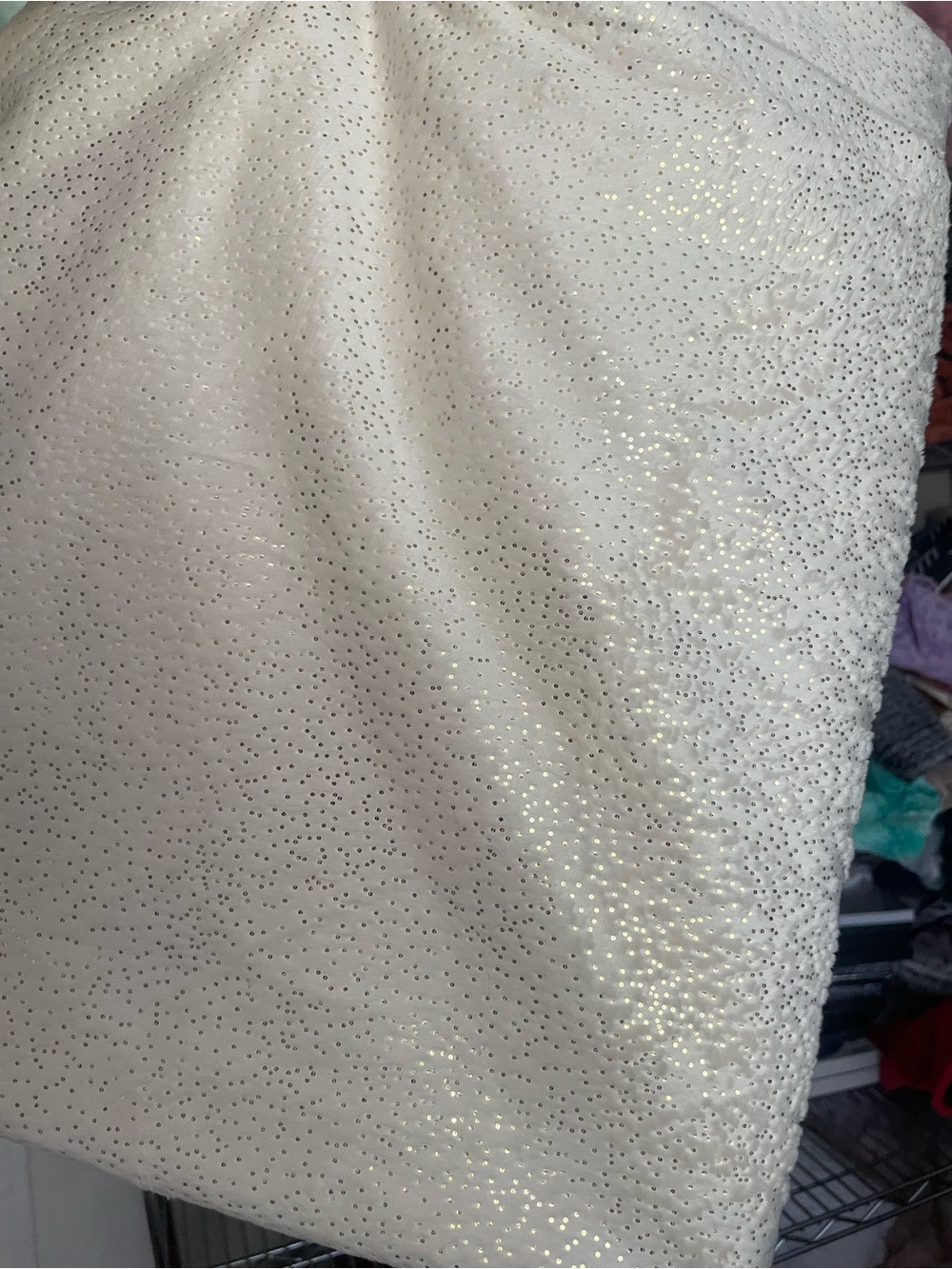 Cream Cuddle Minky Gold Glitter 2 yds